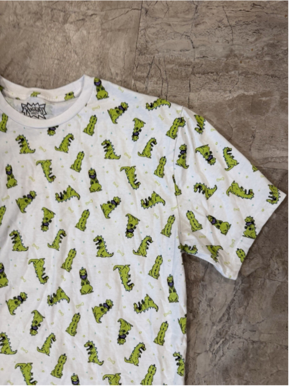 Rugrats Reptar Allover Print Crew Neck T-Shirt Size XL Nickelodeon